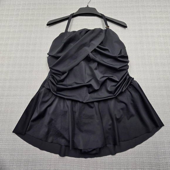 Swimsuit For All Other - Swimsuits For All Swimdress Womens 20 Black Ruched Skirted One Piece Lined